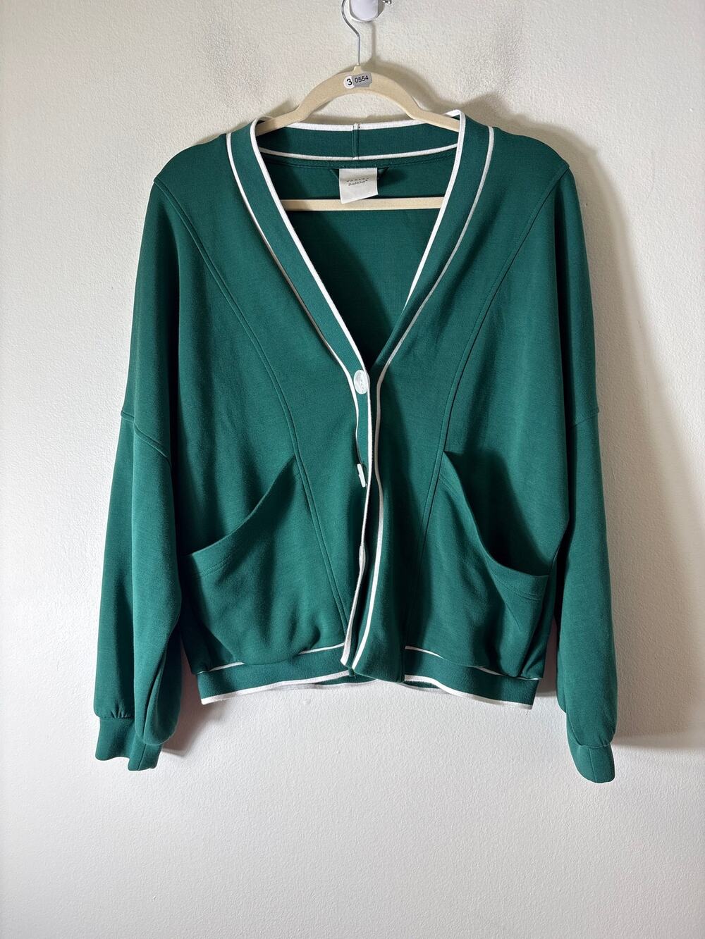 Varley Double Soft Green Long Sleeve Button Up Cardigan Sz XS